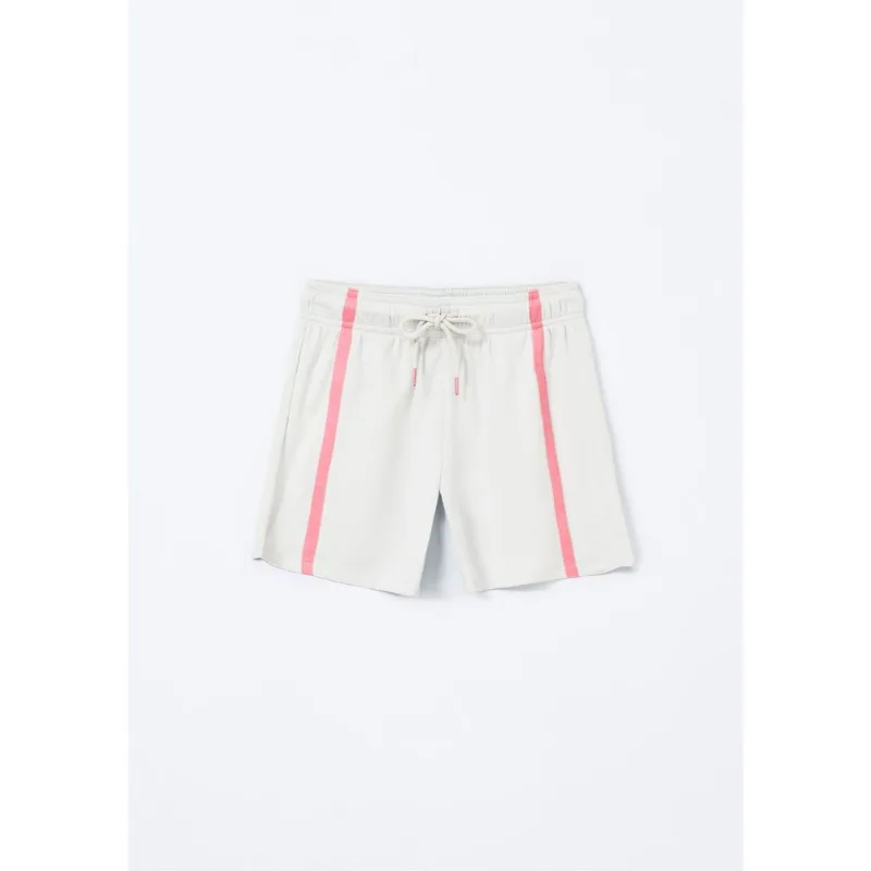 Shorts Infantil Menina Regular Contrastante - Creme 014