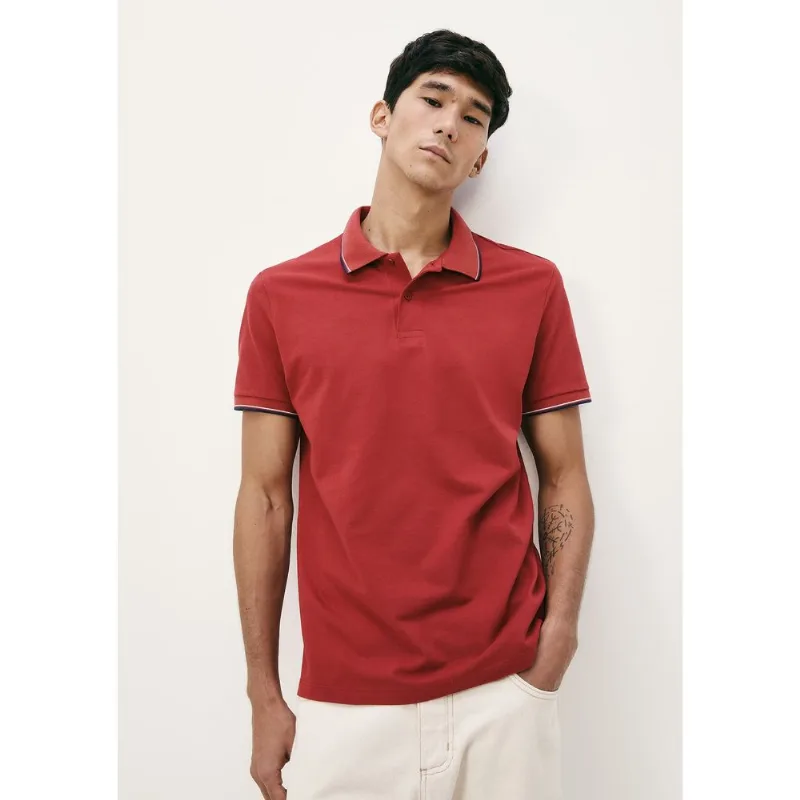 Camisa Polo Básica Masculina Manga Curta Em Piquet - Vermelho XG