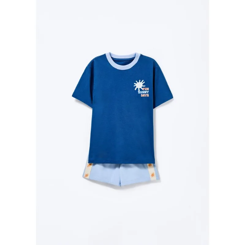 Pijama Infantil Menino Brilha No Escuro - Azul 002