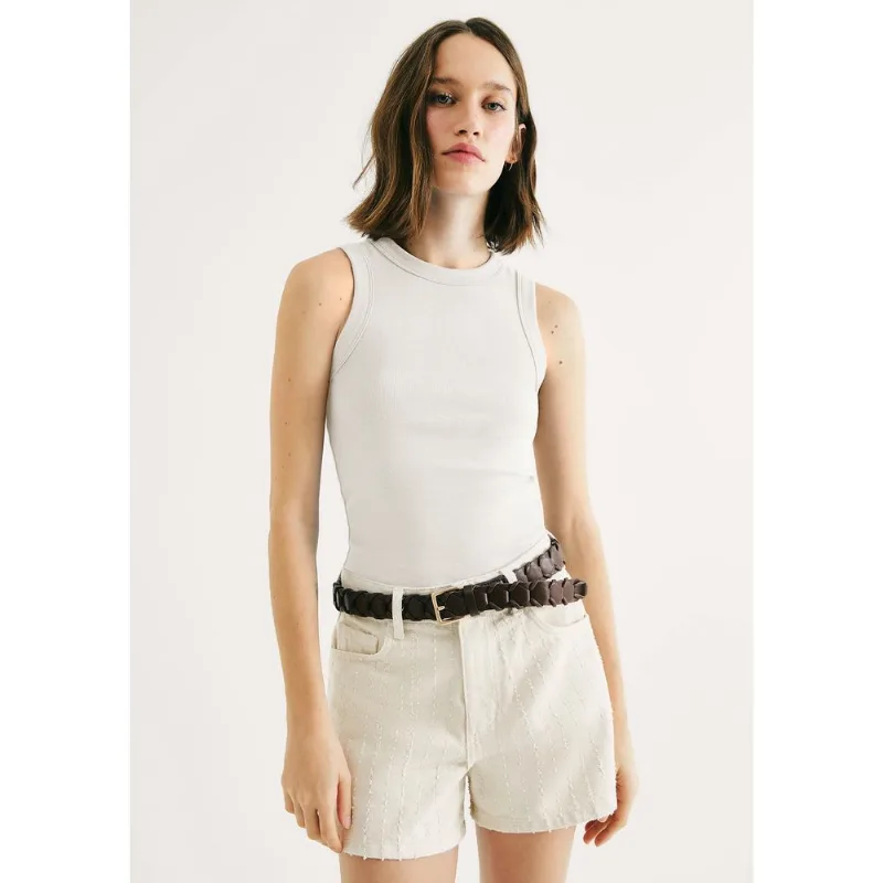 Regata Básica Feminina Slim Neck - Off white G