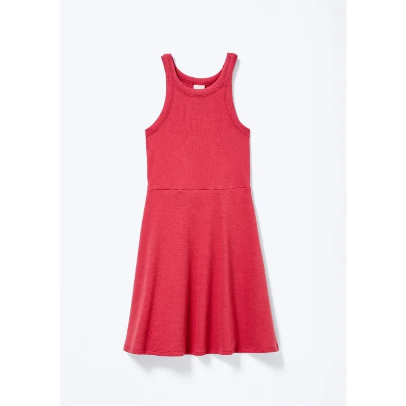Vestido Infantil Curto Canelado - Vermelho 012