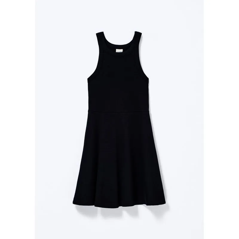 Vestido Infantil Curto Canelado - Preto 004