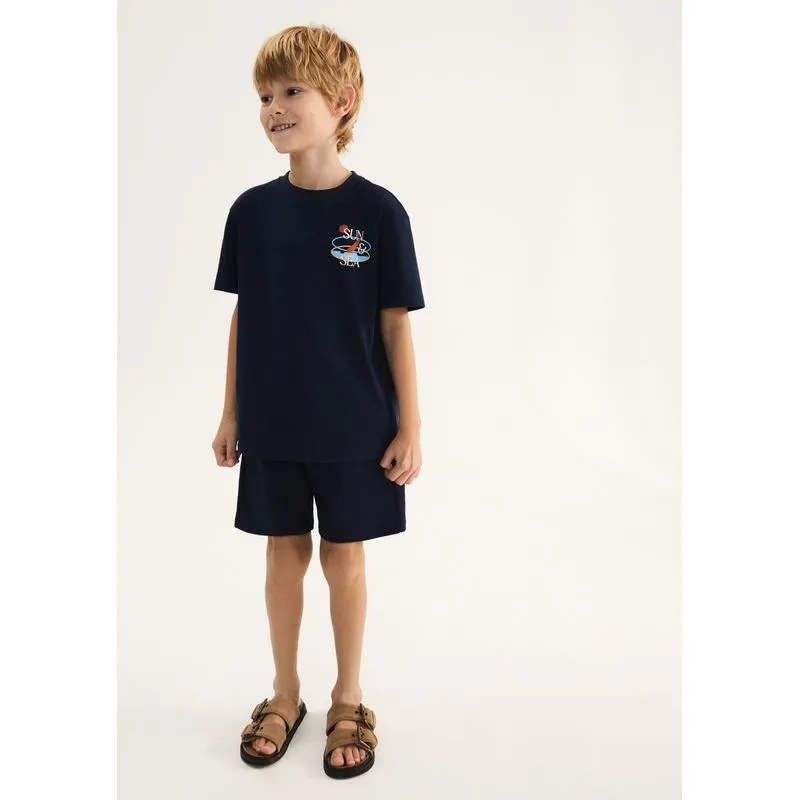 Conjunto Infantil Menino Oversized Estampado - Azul 004