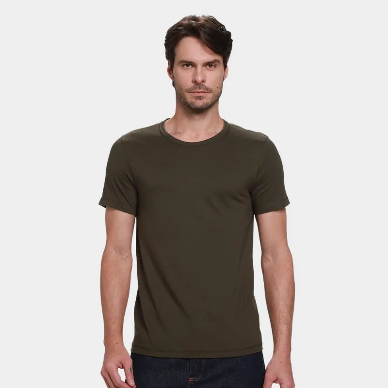 Kit Camisetas Hering Básicas Com 3 Peças Masculinas - Masculino - Azul Turquesa+Preto