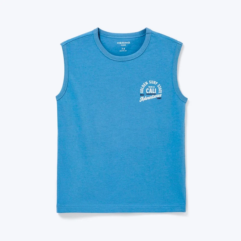 Regata Hering Infantil Com Estampa Masculina - Azul 04 / Menino / Azul