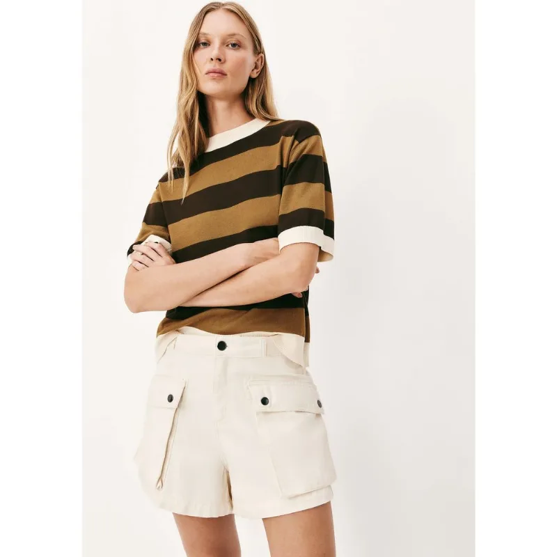 Shorts Feminino Em Sarja Amaciada - Off white 040