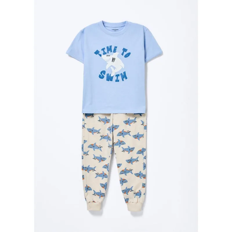 Pijama Infantil Menino Brilha No Escuro - Azul 012