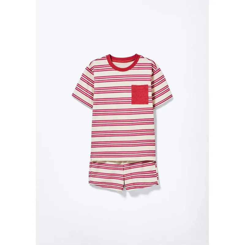 Pijama Curto Infantil Menina Em Algodão Estampada - Rosa 012