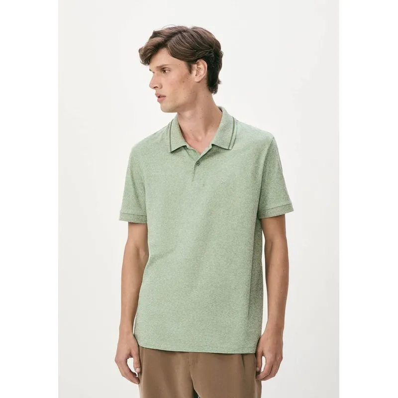 Camisa Polo Básica Masculina Em Malha Texturizada - Verde M