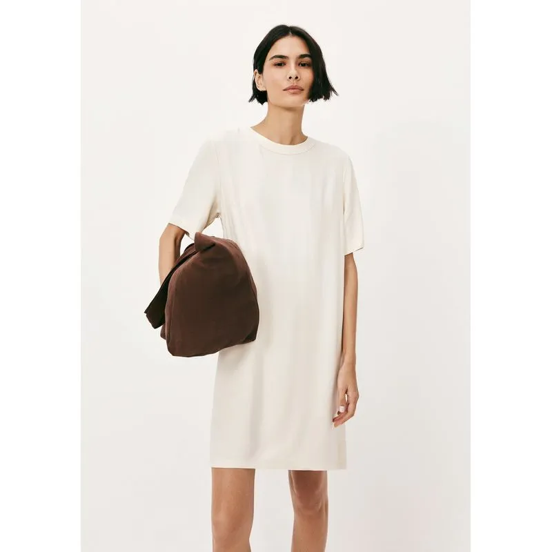 Vestido Curto Em Viscose Creponada - Creme XP