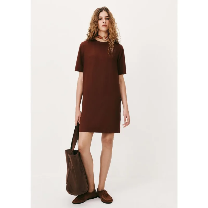 Vestido Curto Em Viscose Creponada - Marsala XP