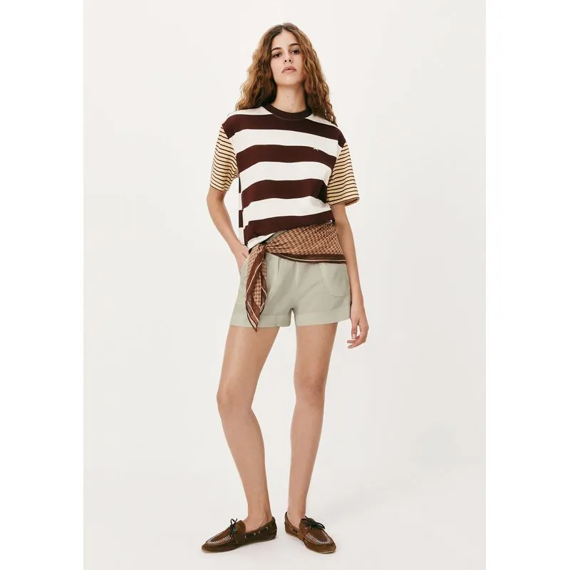 Shorts Feminino Em Viscose Creponada - Cinza XG