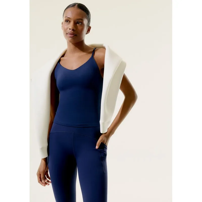 Regata Esportiva Feminina Decote V - Azul XG