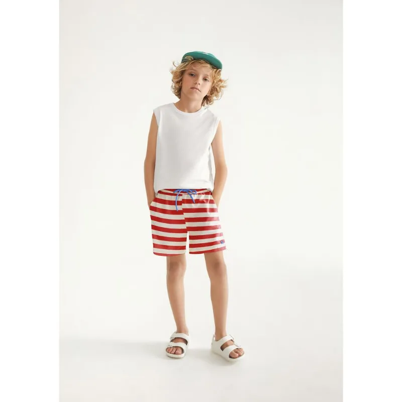 Shorts Infantil Menino Estampado - Vermelho 006