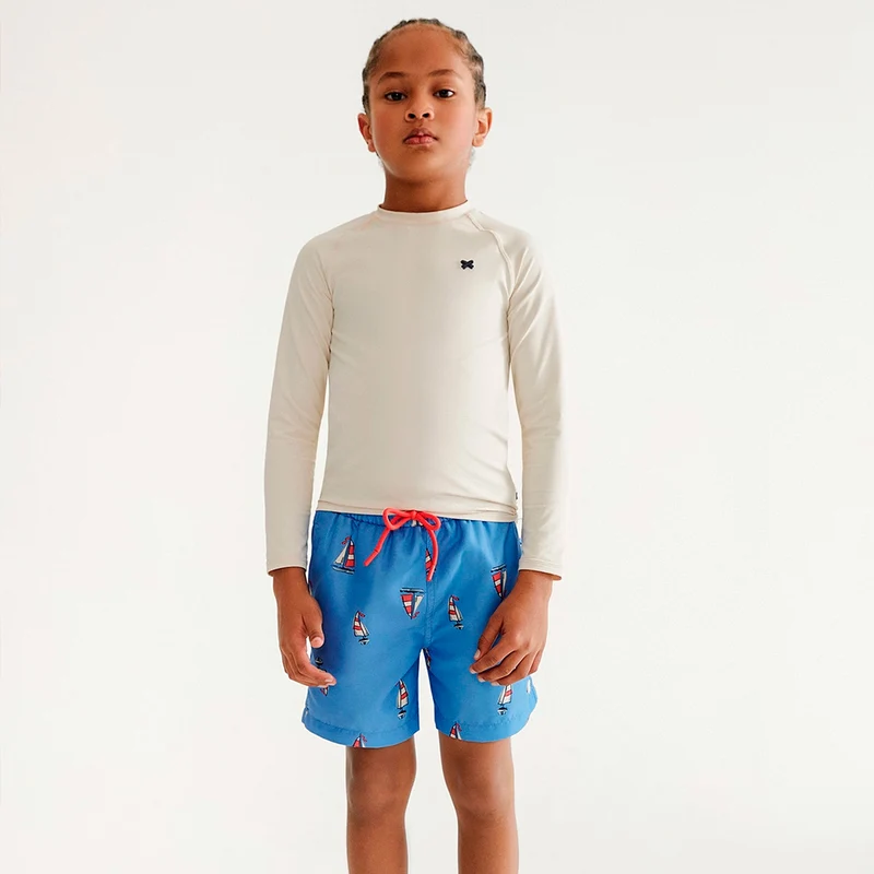 Shorts Hering Infantil Estampado Masculino - Azul 06 / Menino / Azul