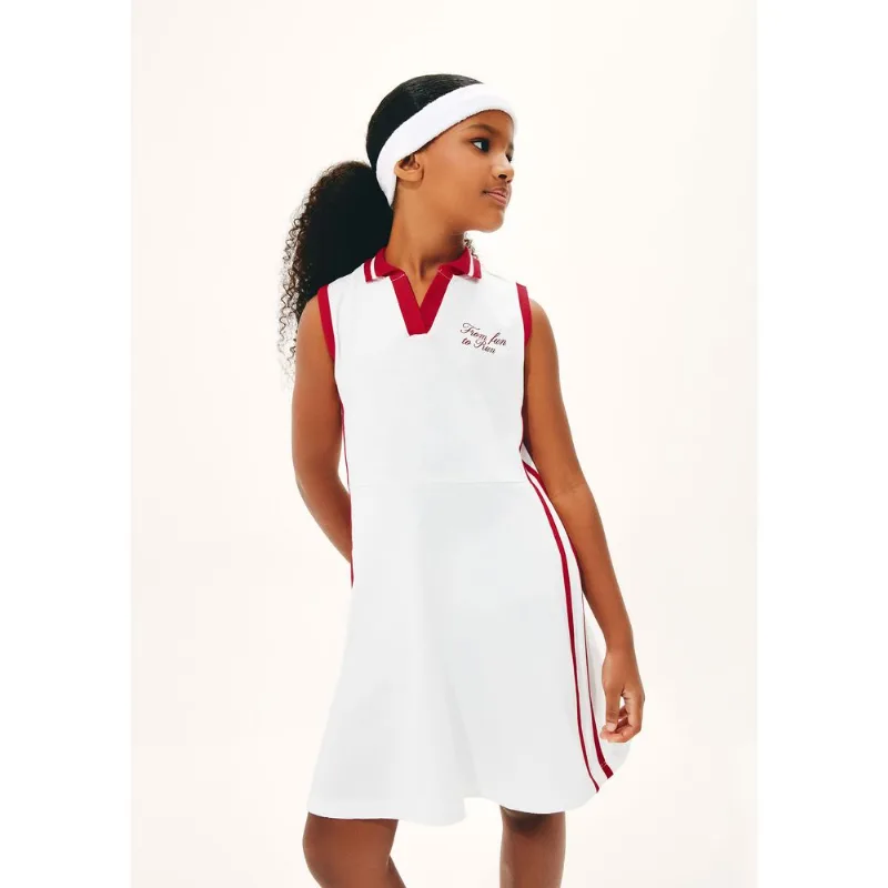 Vestido Infantil Gola Polo Estampado - Off white 016
