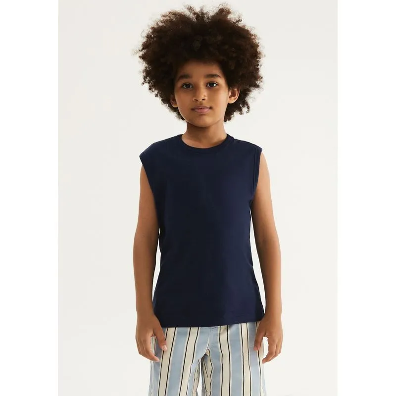Regata Infantil Menino Básica Canelada - Azul 008