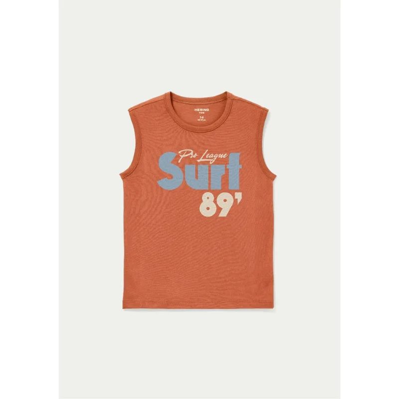 Regata Infantil Menino Em Malha Com Estampa - Laranja 006