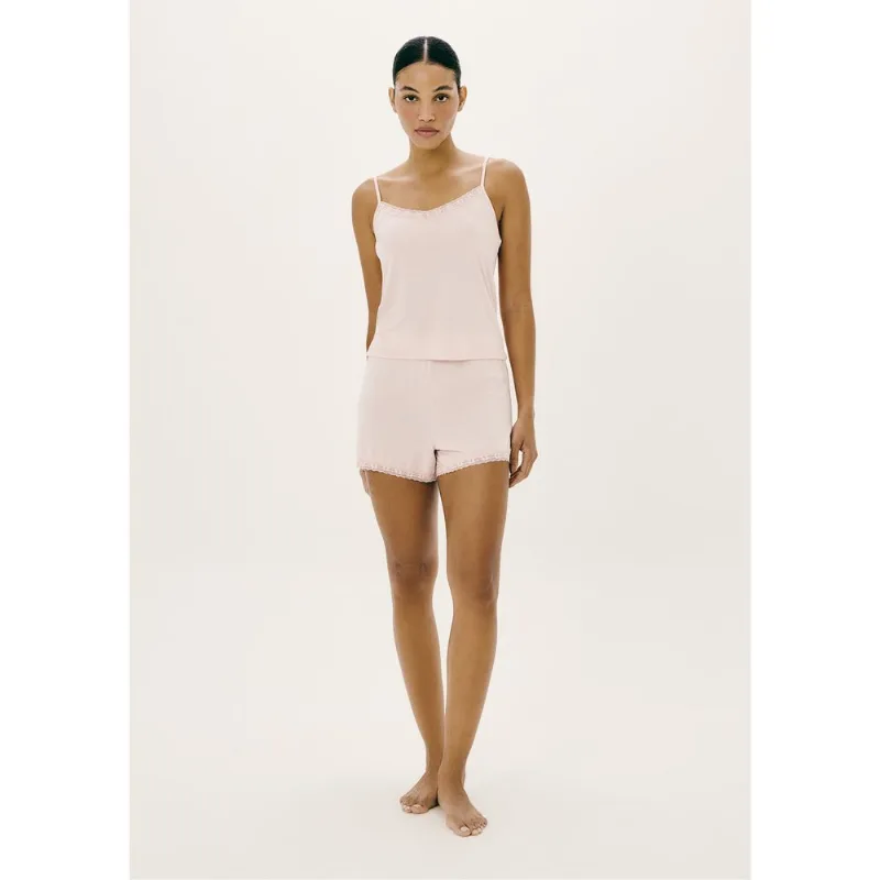 Pijama Curto Feminino Com Renda - Rosa M