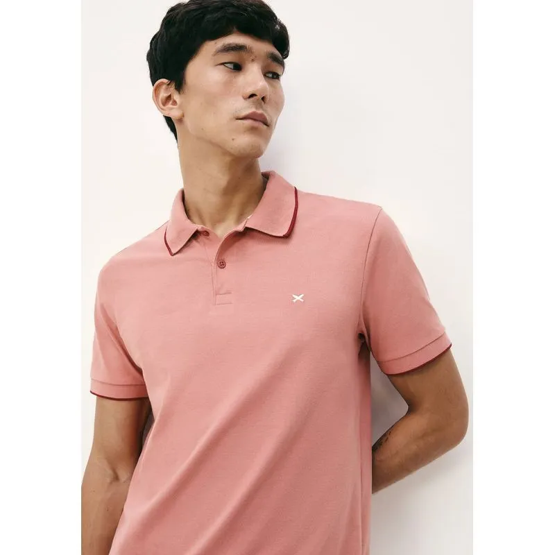 Camisa Polo Básica Masculina Super Cotton Com Bordado - Rosa G