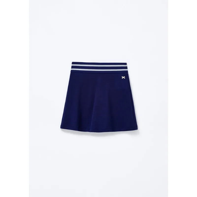 Shorts Saia Infantil Em Malha de Algodão - Azul 010