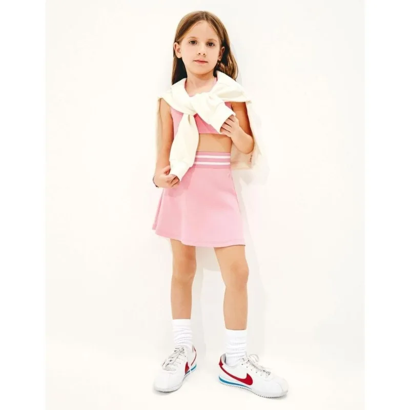 Shorts Saia Infantil em Malha de Algodão Rosa - Hering 14 / Rosa