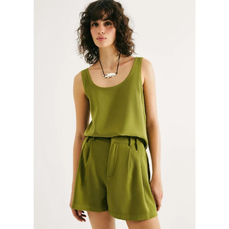 Regata Feminina Decote U Em Peach Touch - Verde M