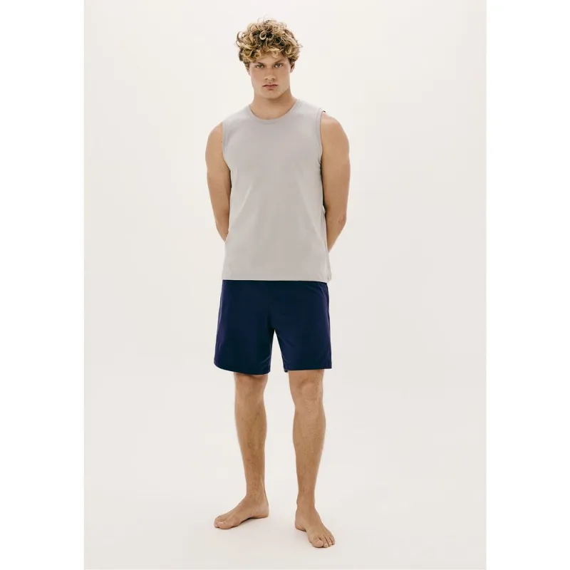 Pijama Curto Masculino Em Malha De Algodão - Cinza M