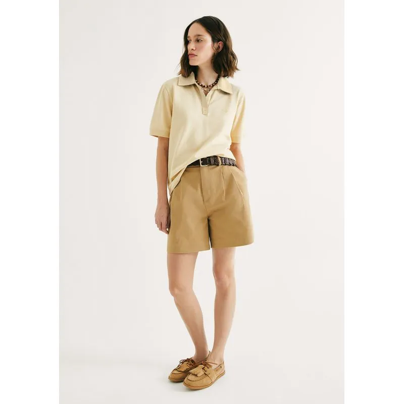 Shorts Feminino Reto Em Alfaiataria - Bege 034