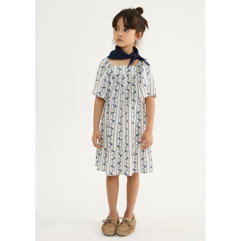 Vestido Infantil Com Mangas Bufantes - Creme 014