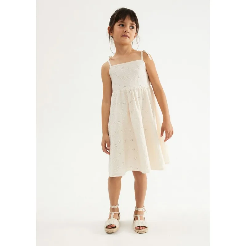 Vestido Infantil Evasê Laise - Creme 016