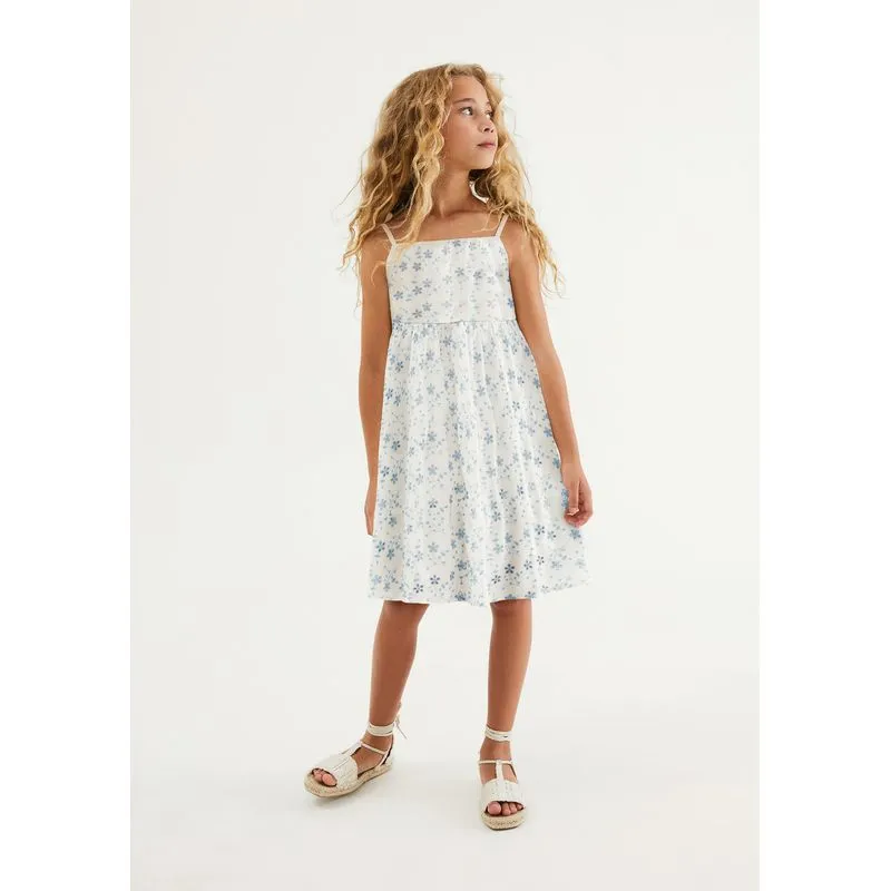 Vestido Infantil Evasê Laise - Creme 008