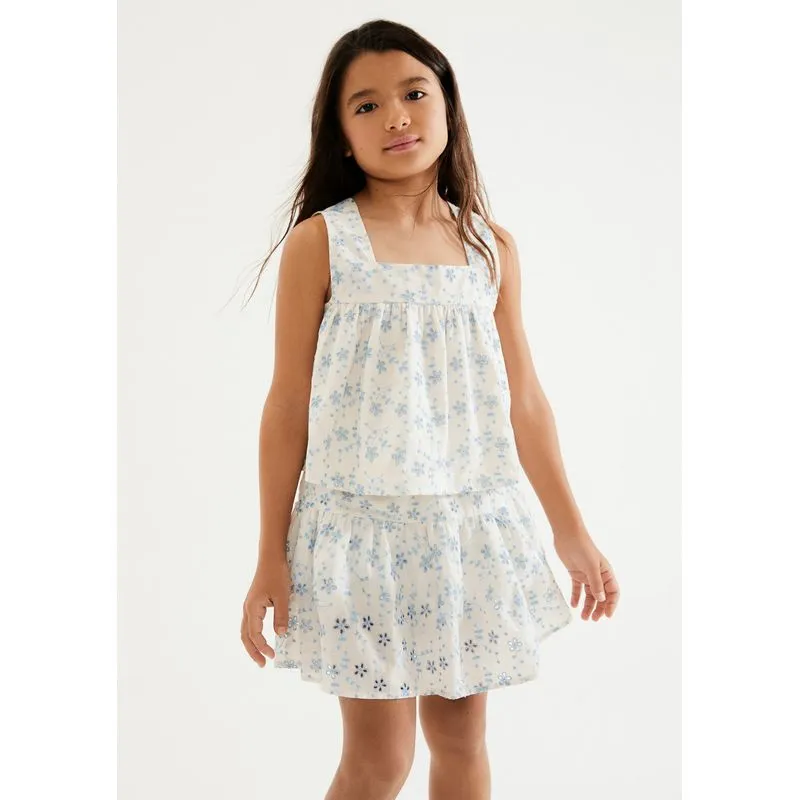 Regata Infantil Menina Bordada - Creme 016