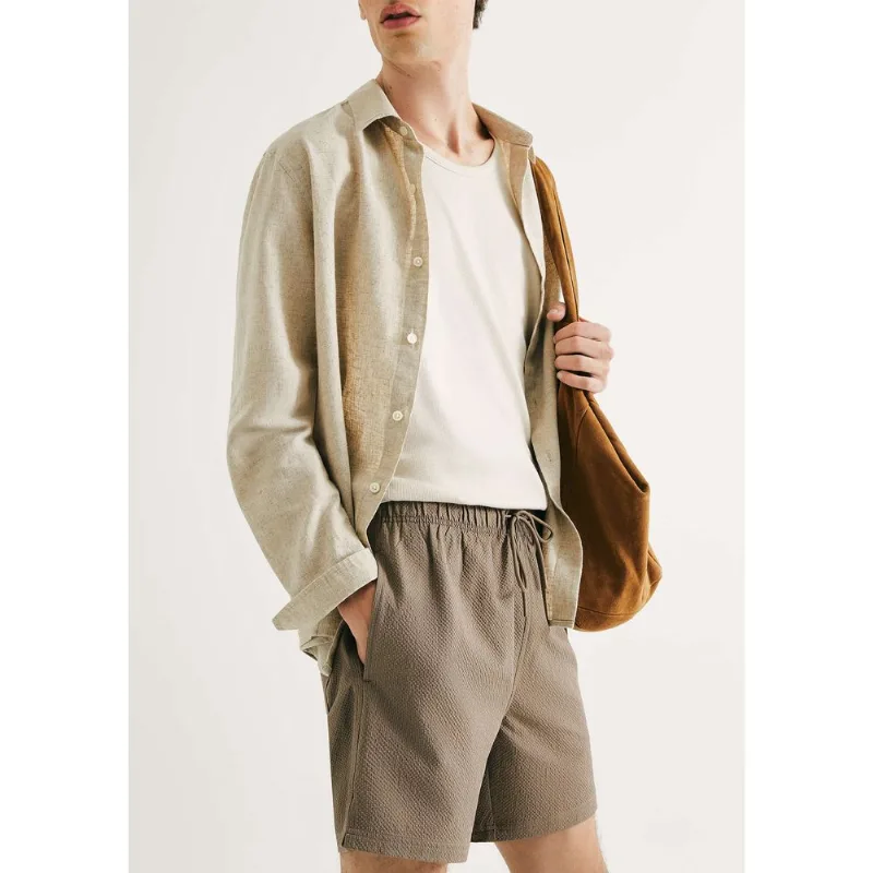 Shorts De Banho Masculino Texturizado - Marrom XG