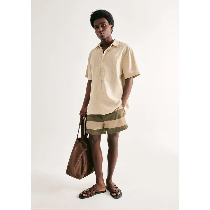 Shorts De Banho Masculino Listrado - Verde XXG