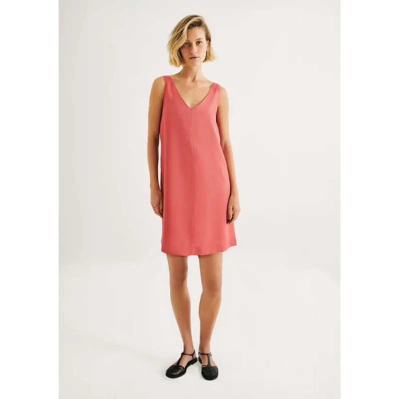 Vestido Curto Com Decote V - Vermelho XG