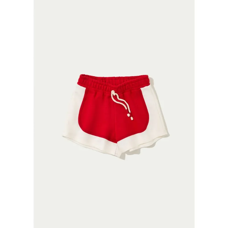 Shorts Infantil Menina Moletom Runner - Vermelho 014