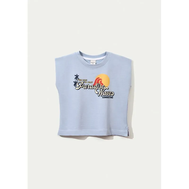 Regata Infantil Menina Muscle Tee Super Cotton - Azul 006