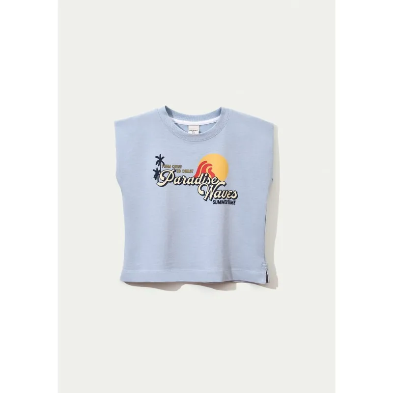 Regata Infantil Menina Muscle Tee Super Cotton - Azul 016