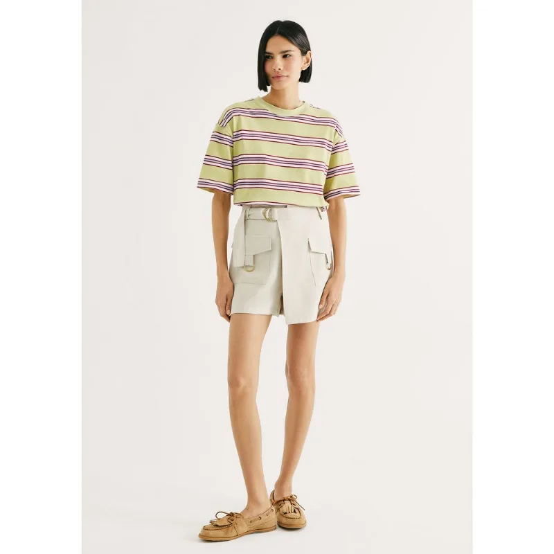 Shorts Saia Cargo Em Peach Touch - Bege 036