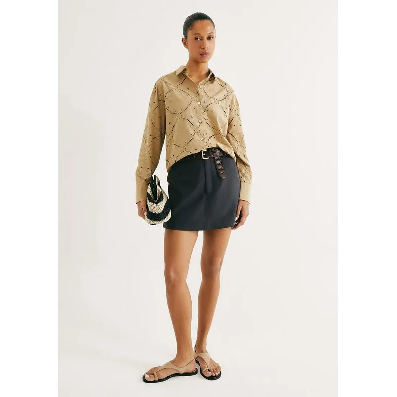 Shorts Saia Reto Cintura Alta - Preto 046