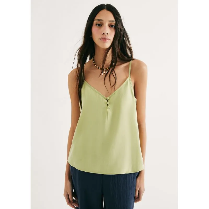 Regata Feminina Regular Em Peach Touch - Verde XG
