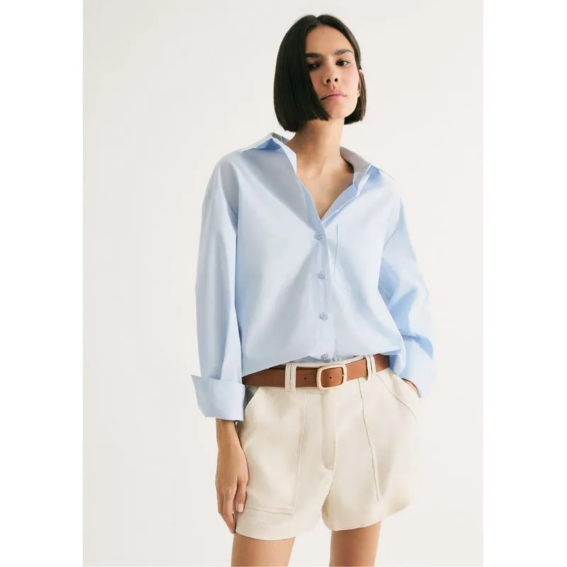 Shorts Feminino Cintura Alta Em Alfaiataria - Creme 038