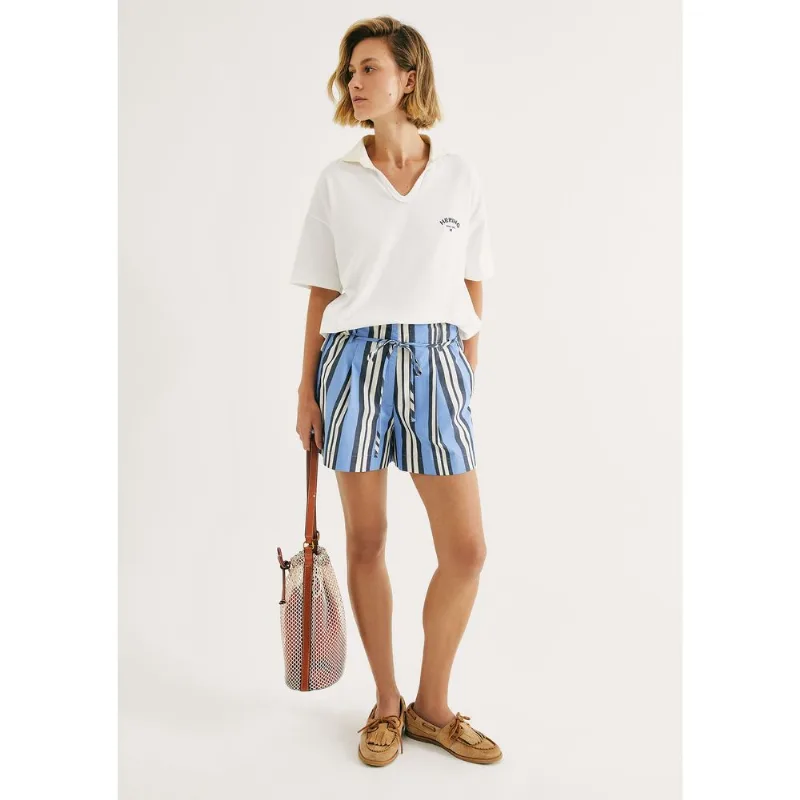 Shorts Feminino Evasê Em Fio Tinto - Azul 040
