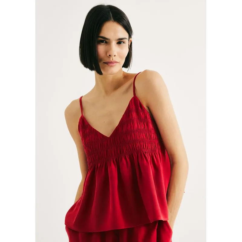 Regata Feminina Evasê Em Peach Touch - Vermelho P