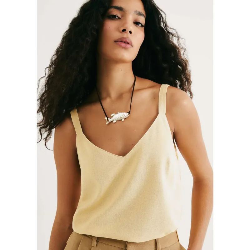 Regata Feminina Decote V Box - Amarelo G