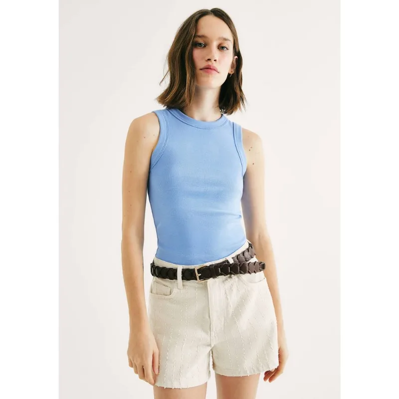 Regata Básica Feminina Slim Neck - Azul G