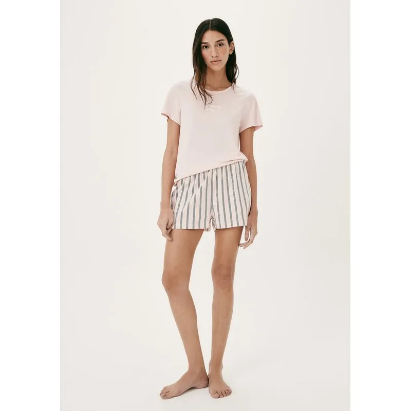 Pijama Curto Feminino Estampado - Rosa P