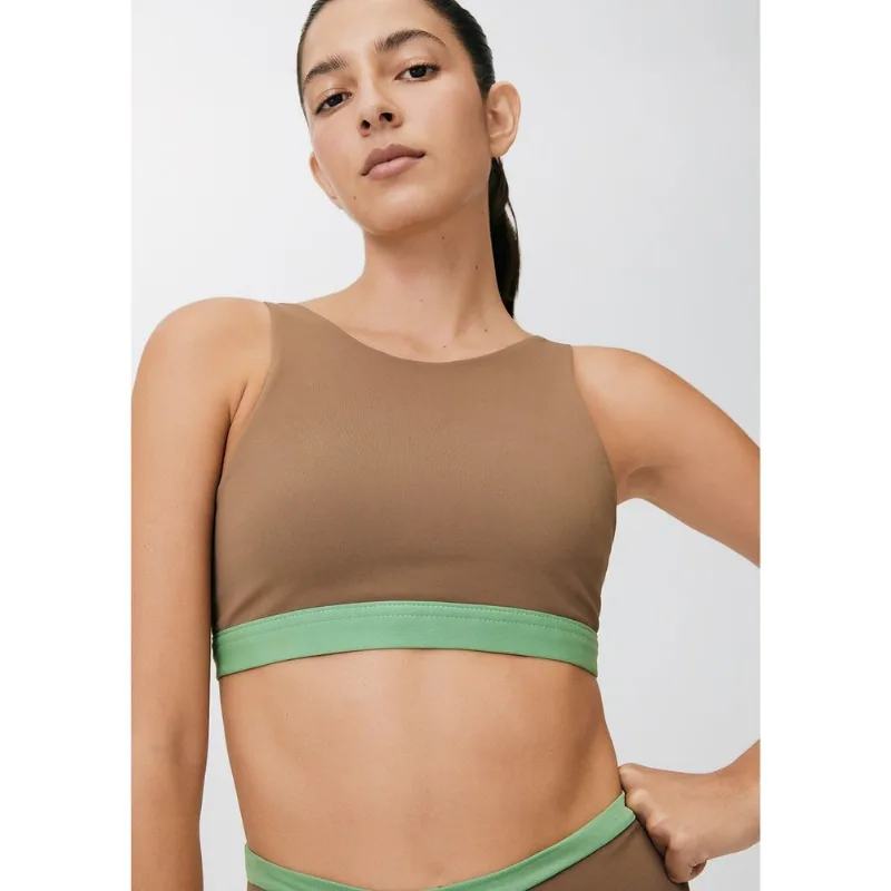 Top Esportivo Com Fio Lycra® - Marrom XG