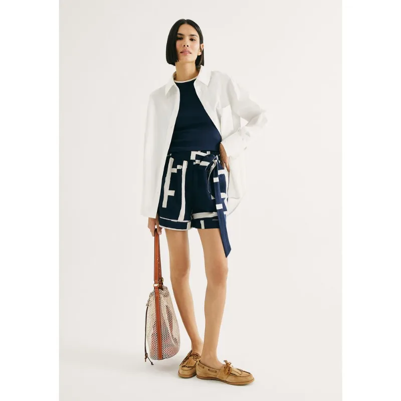 Shorts Feminino Clochard Estampado - Azul P